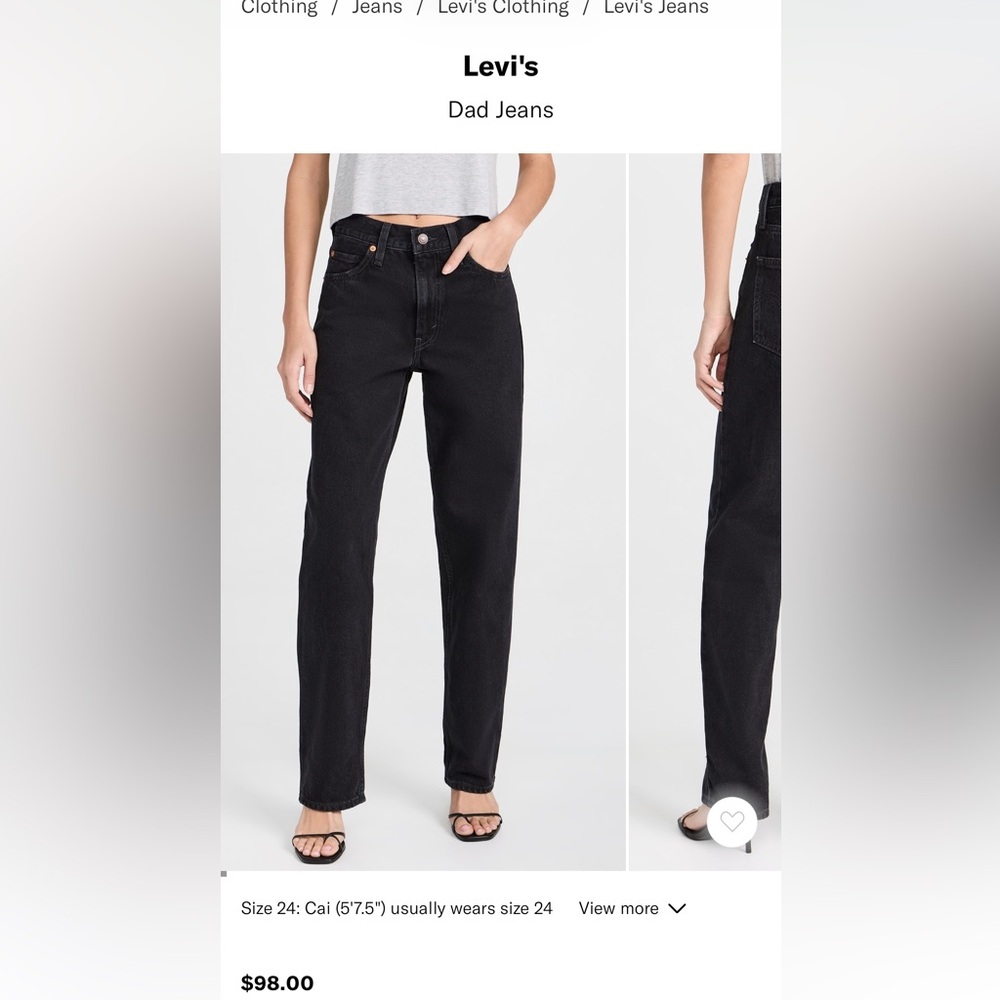 Levi's Women's Black Dad Jeans